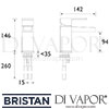 Bristan Hampton Basin Mixer without Waste Tap Dimensions